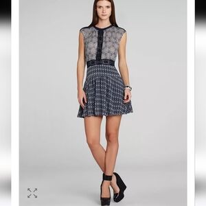 Elegant Navy Patterned Women's Skirt